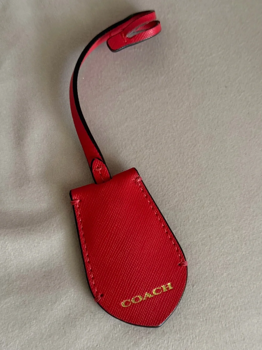 COACH Coral Leather Keychain